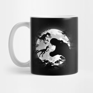 Tyrannosaurus rex vs velociraptors Mug